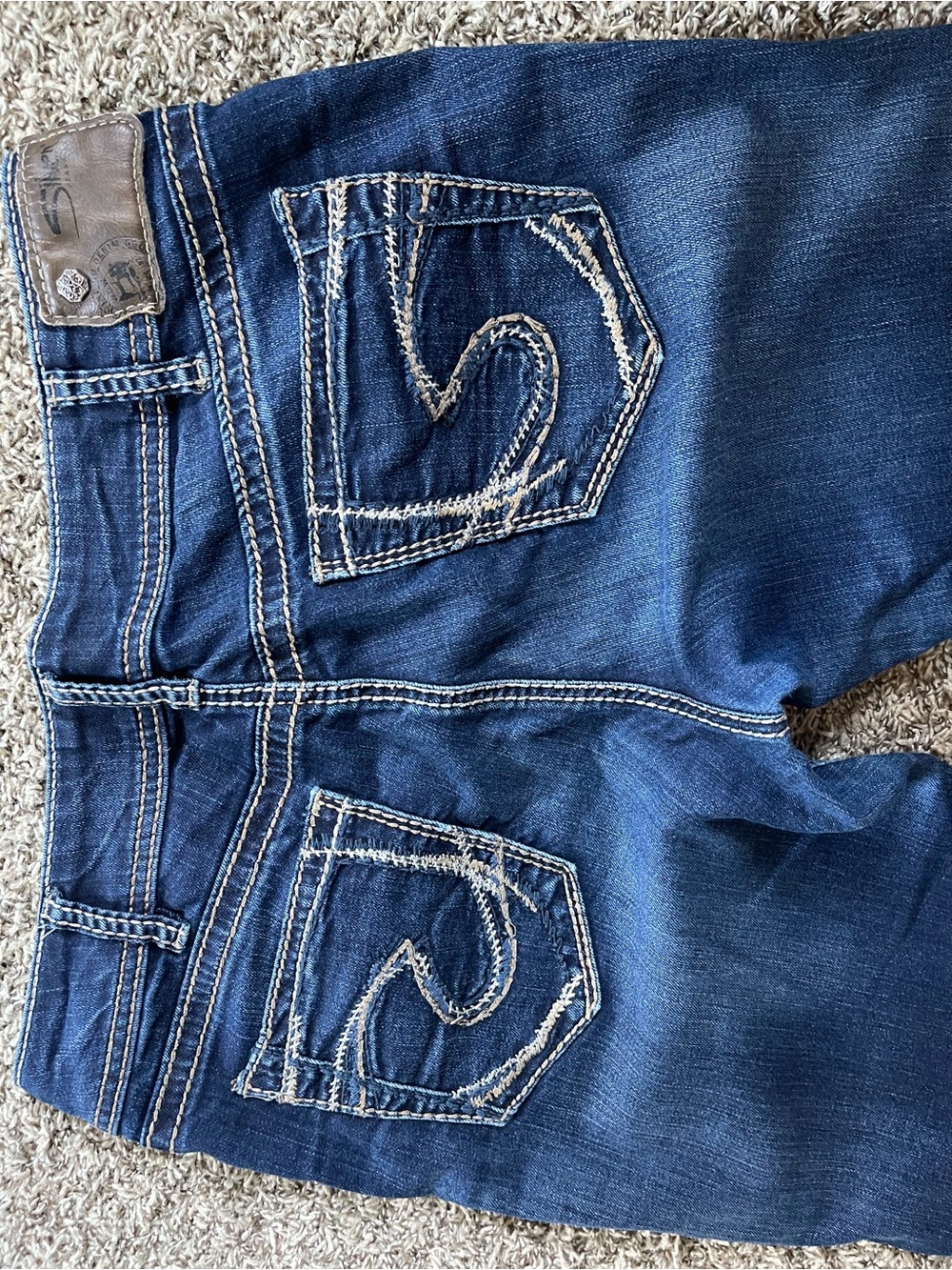 Silver Jeans Embroidered Pocket Suki Mid Slim Boot Stretch 32x28